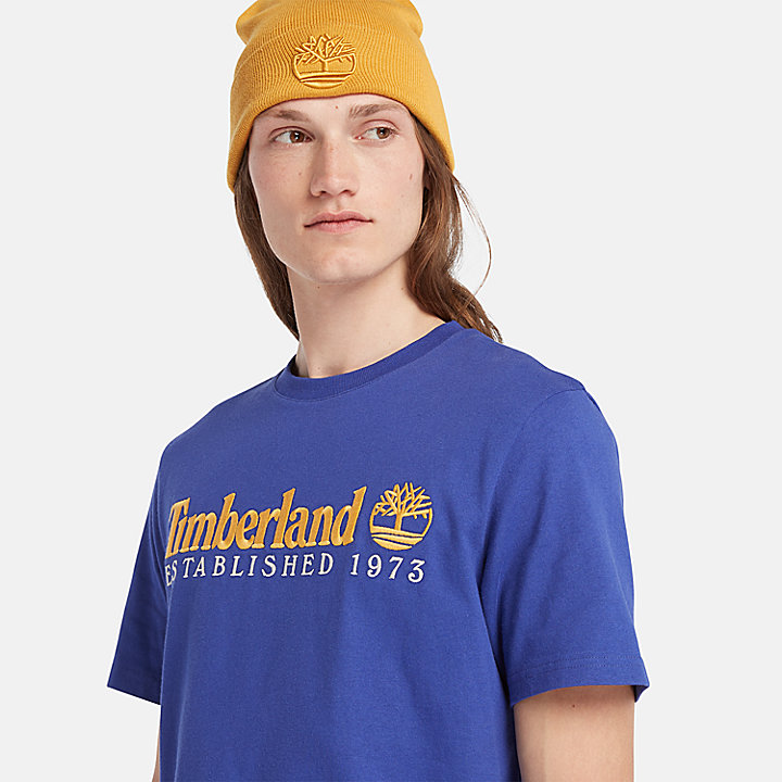 Est. 1973 T-shirt met ronde hals voor heren in blauw
