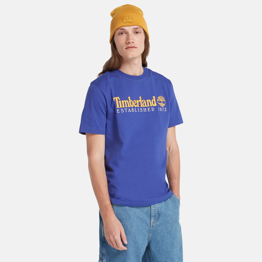 Timberland Est. 1973 Crew T-shirt For Men In Blue Blue