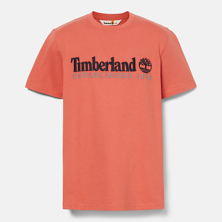 T-shirt met logo en korte mouwen voor heren in oranje-