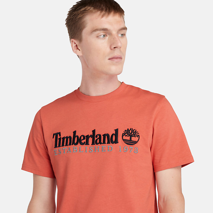 Short Sleeve Logo T-Shirt for Men in Orange-