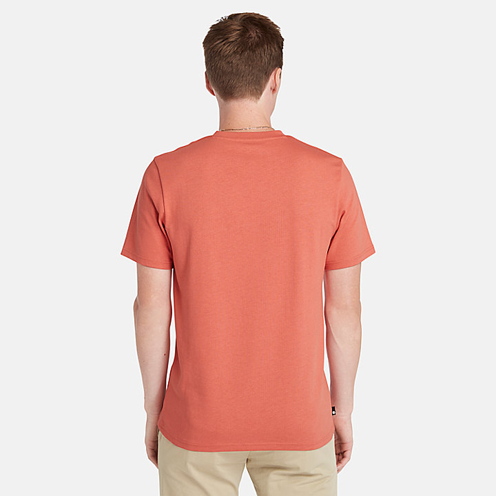 T-shirt met logo en korte mouwen voor heren in oranje