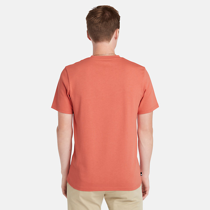 T-shirt à manches courtes et logo pour homme en orange-