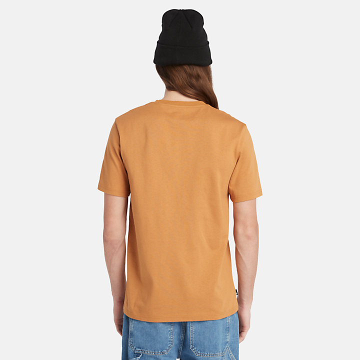 T-shirt à manches courtes et logo pour homme en jaune-