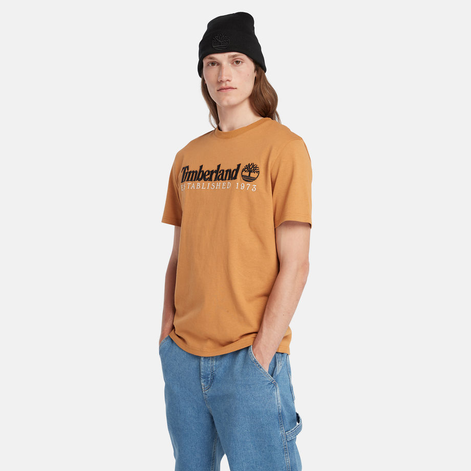 Timberland Short Sleeve Logo T-shirt For Men In Yellow Yellow, Size XL