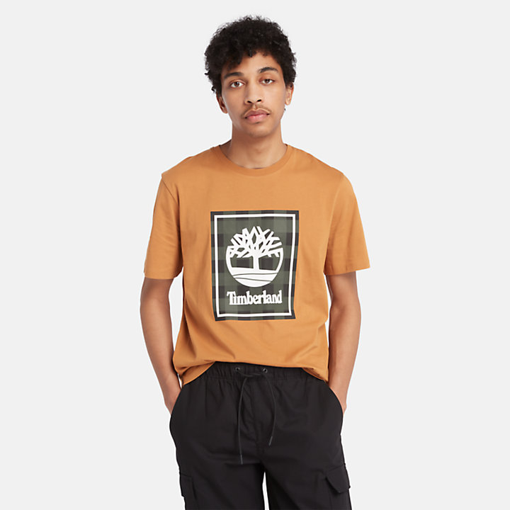 Short Sleeve Buffalo T-Shirt for Men in Orange-