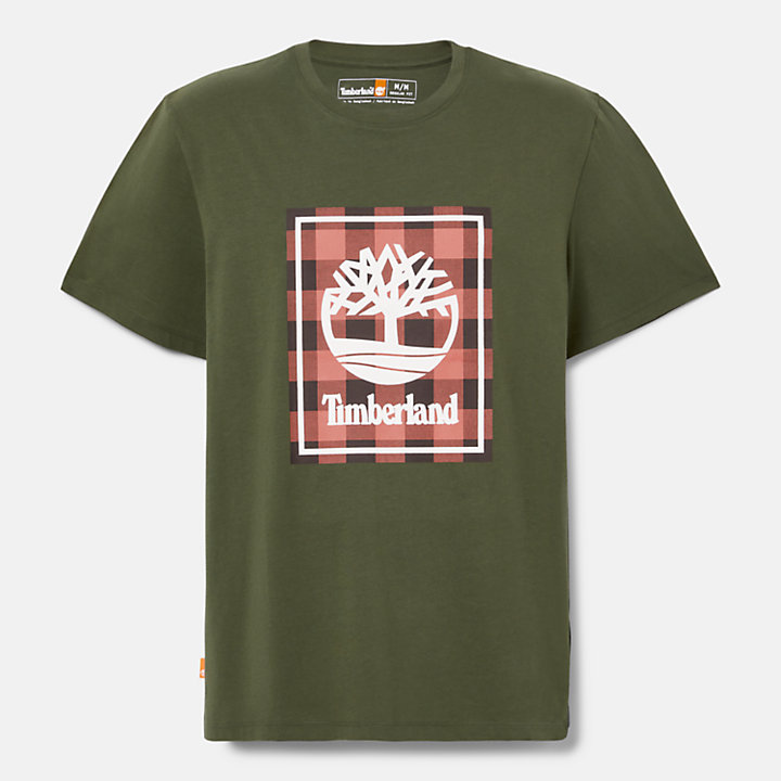 Short Sleeve Buffalo T-Shirt for Men in Dark Green-