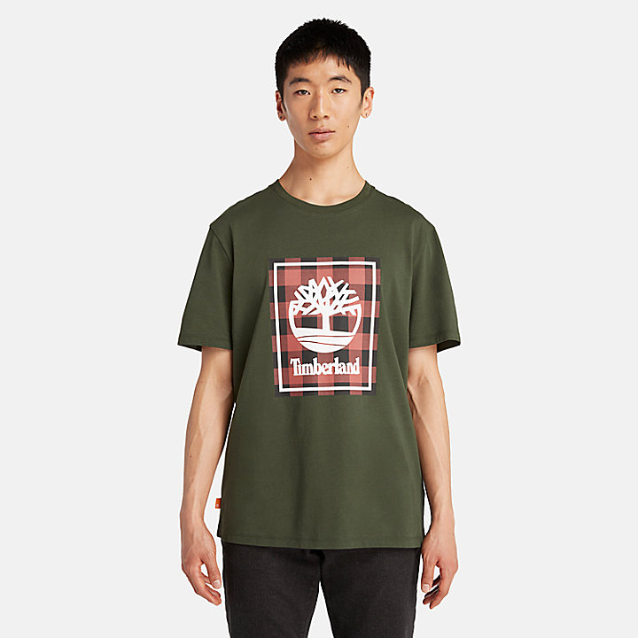 T-shirt a Maniche Corte Buffalo da Uomo in verde scuro