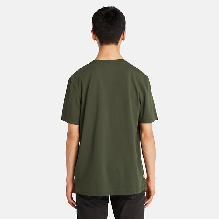 T-shirt a Maniche Corte Buffalo da Uomo in verde scuro-