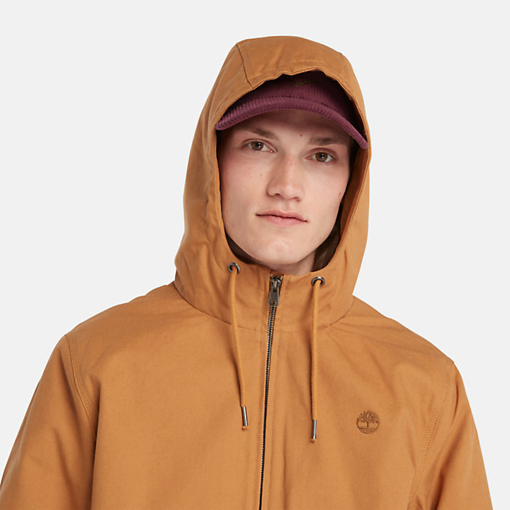 Insulated Canvas Hooded Bomber Jacket for Men in Orange | Timberland