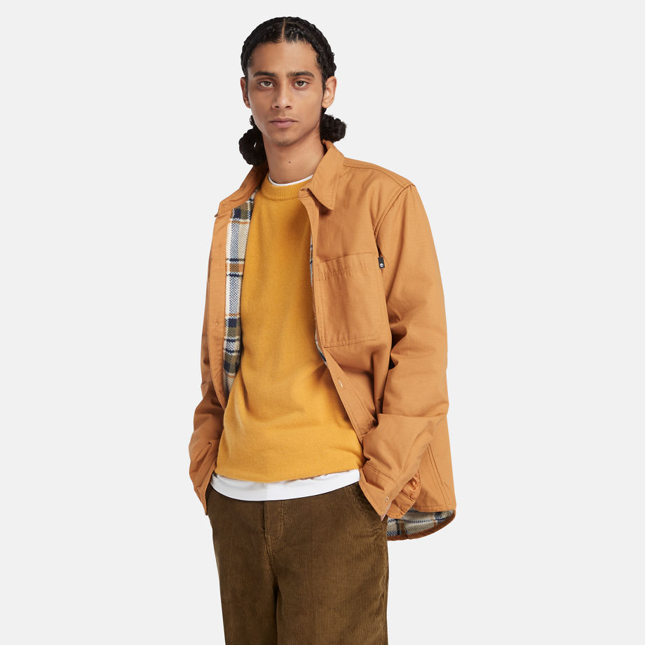 Timberland Windham Fleece-lined Overshirt For Men In Dark Yellow Yellow, Size S