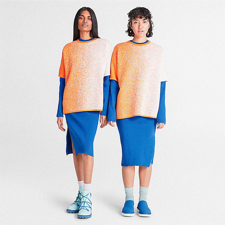T-shirt en tricot surjet simple Future73 Timberland® x Suzanne Oude Hengel pour femme en orange