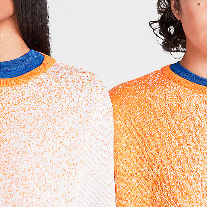 Camiseta de punto de manga corta Timberland® x Suzanne Oude Hengel Future73 para mujer en naranja