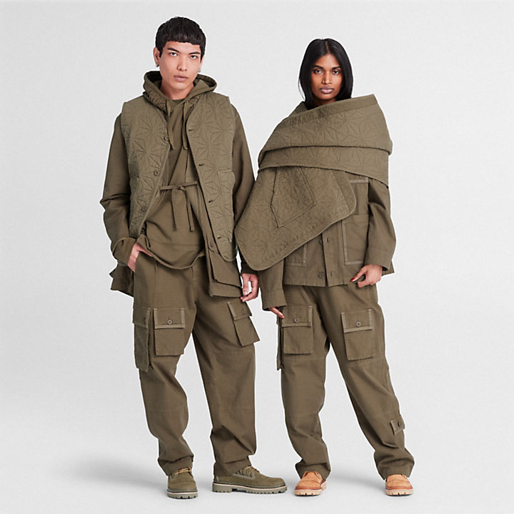 Pantalon cargo Future73 Timberland® x CLOT unisexe en vert foncé-