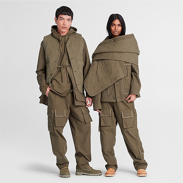 Pantalon cargo Future73 Timberland® x CLOT unisexe en vert foncé