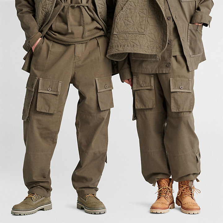 All Gender Timberland® x CLOT Future73 Cargo Trousers in Dark Green-
