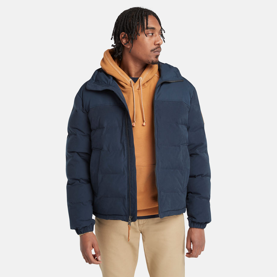 Timberland Mountain Welch Hooded Water Repellent Puffer Jacket For Men In Navy Navy