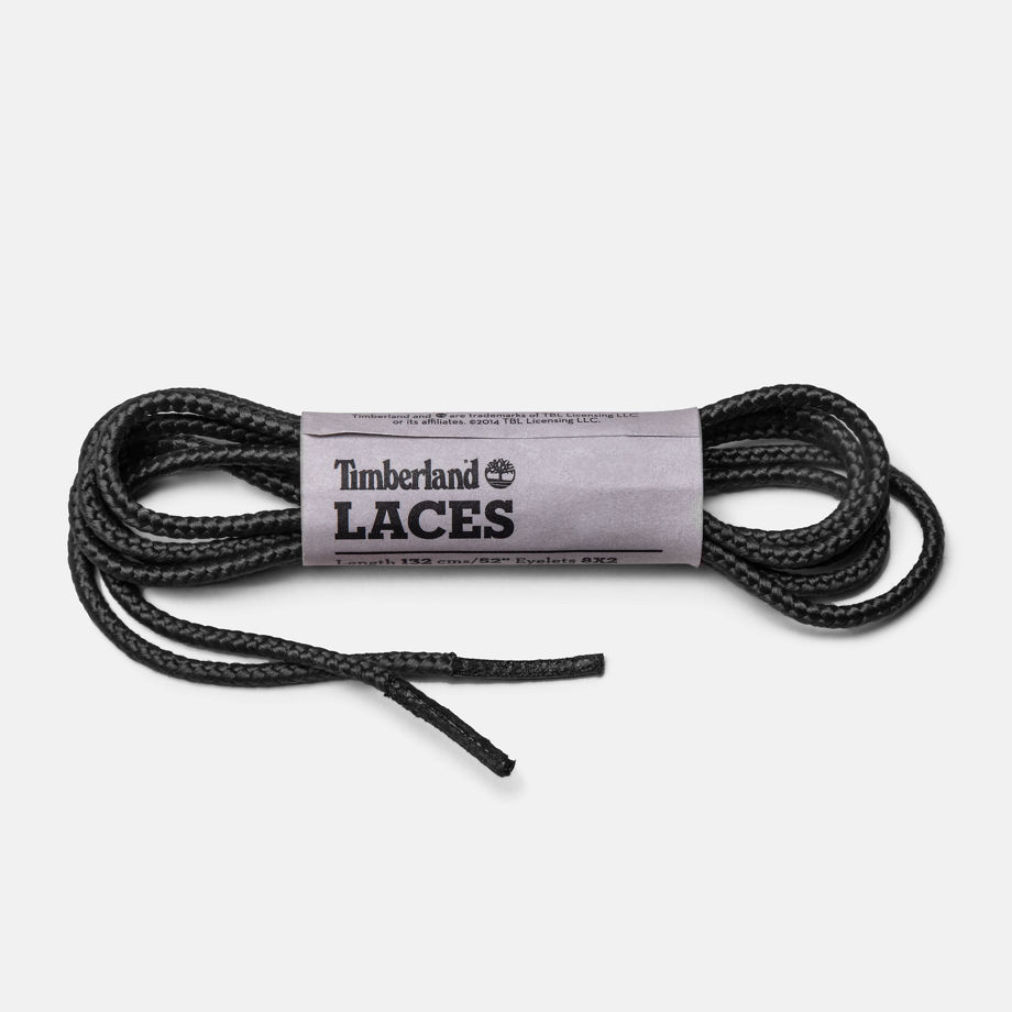 Timberland 52 Round Nylon Replacement Laces In Black Black Unisex