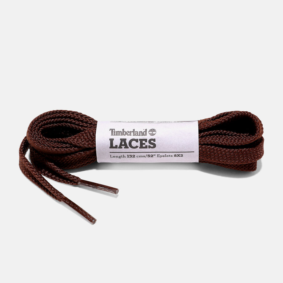 Timberland 132cm/52" Flat Replacement Laces In Brown Brown Unisex, Size ONE