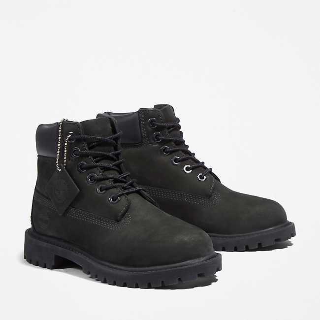 Youth Premium 6-Inch Waterproof Boots Black | Timberland US