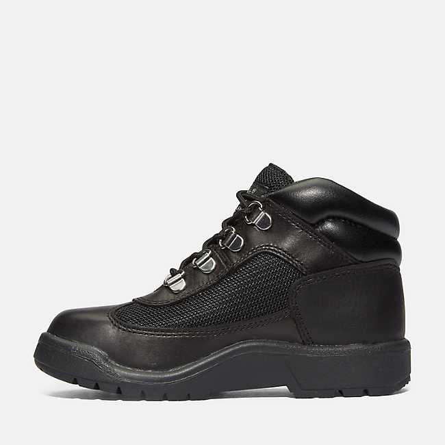 Youth Field Boots in Black Leather | Timberland US