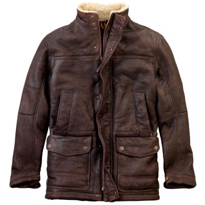 timberland brown leather jacket