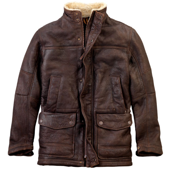 Writer dog Monk Timberland | Men's Long Shearling Leather Coat