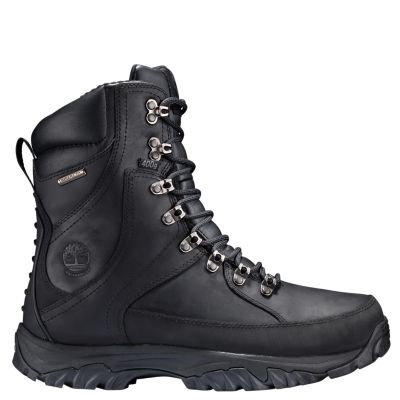 timberland 8 inch boots black