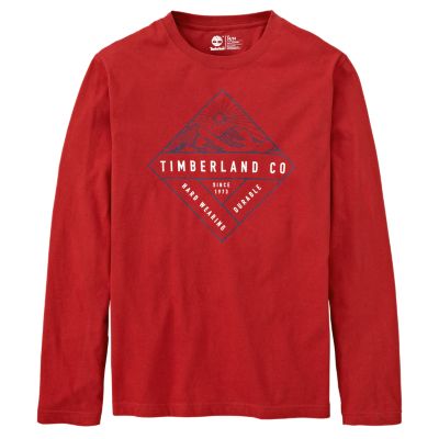 red long sleeve graphic tee