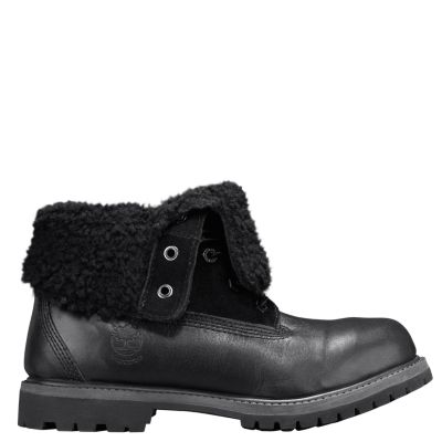 timberland fold down boots black