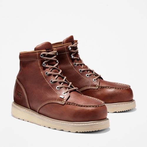 Visita lo Store di TimberlandTimberland PRO Men's Barstow Wedge Safety Toe Brown Boot 13 EE Wide 
