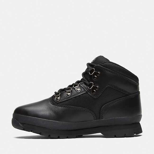 Youth Euro Hiker Boots in Black Leather | Timberland US