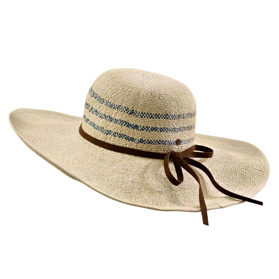 Women's Striped Wide-Brim Sun Hat