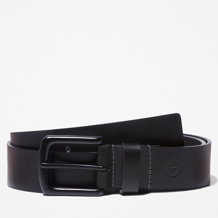 Men's Black-Buckle Buffalo Leather Belt | Timberland US Store