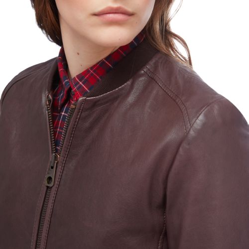Women's Belknap Leather Bomber Jacket-