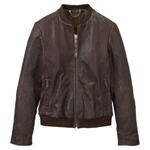 Women's Belknap Leather Bomber Jacket-