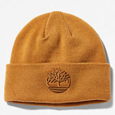 STIHL Lumberjack Timbersports Knit Cuffed Beanie Hat Cap Orange and Black Plaid 
