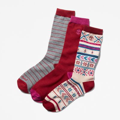 Ensemble-cadeau de 3 paires de chaussettes d’hiver mi-hautes