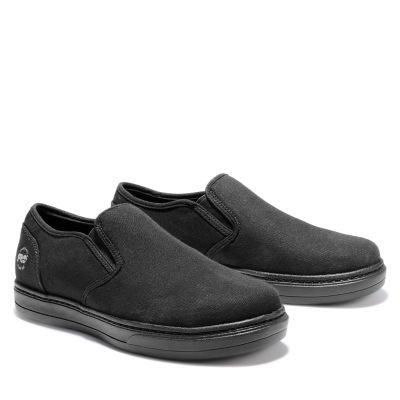 timberland black slip on shoes