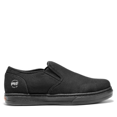 timberland black slip on shoes