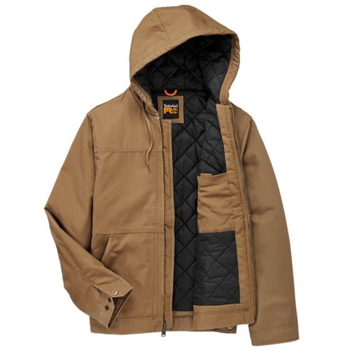 Men's Timberland PRO® Baluster Hooded Insulated Canvas Work Jacket-