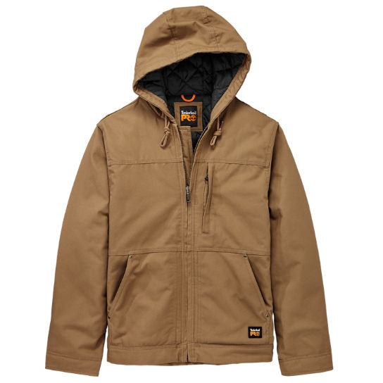 Men's Timberland PRO® Baluster Hooded Insulated Canvas Work Jacket