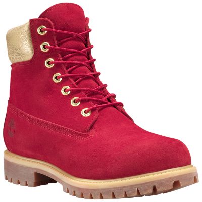 red and gold timbs