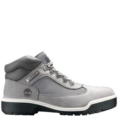 grey and white timberland boots