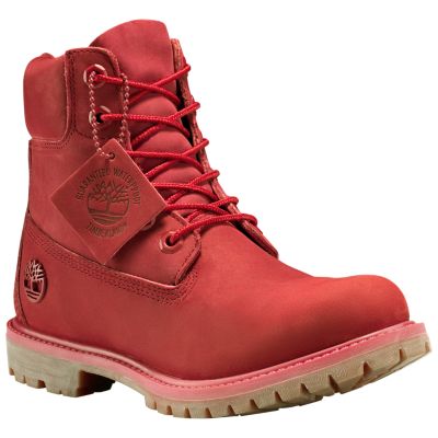 red and gold timberland boots