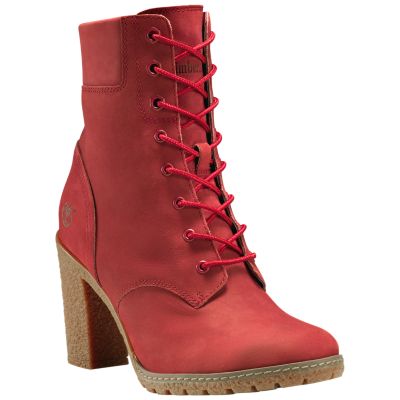 timberland red and black boots