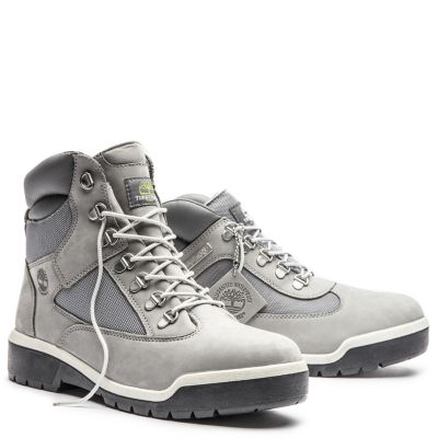 grey timberland field boots