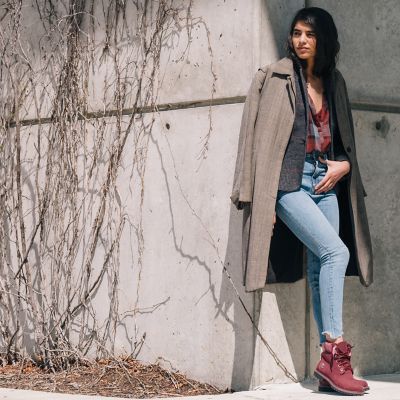 maroon timberlands outfit