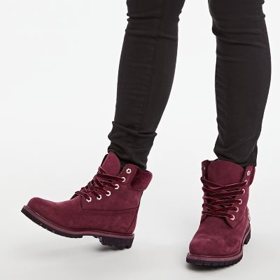 burgundy timberland boots womens