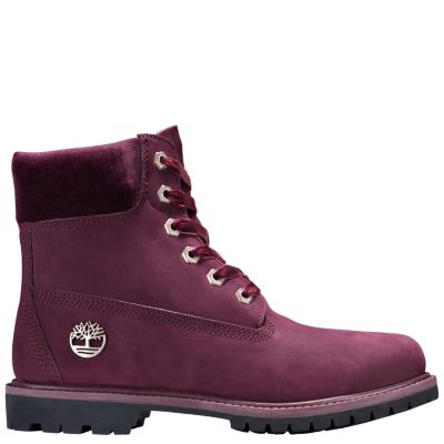 maroon timberland boots womens
