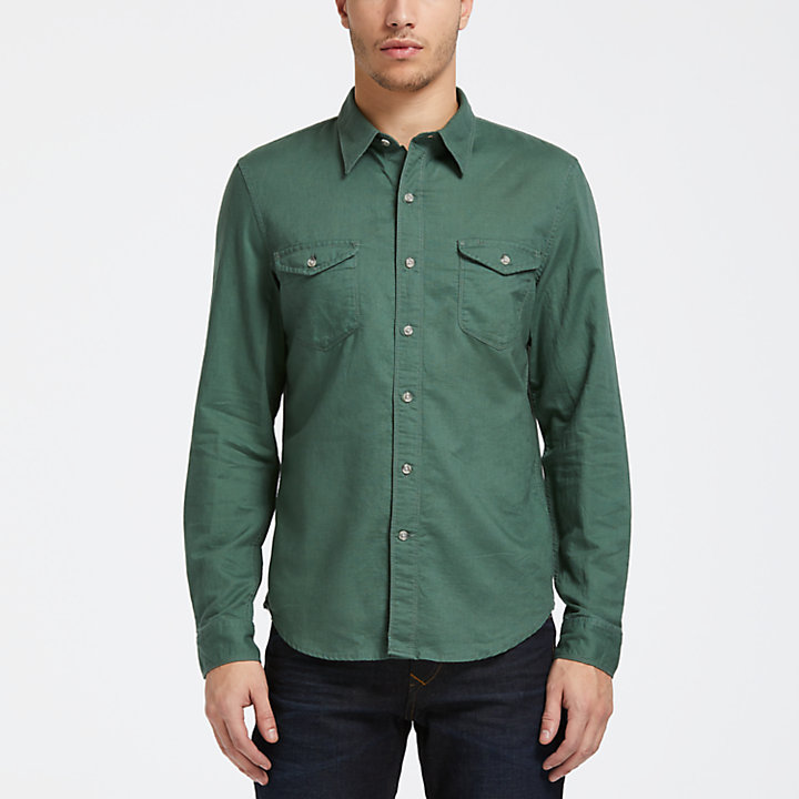 Timberland | Men's Mill River Slim Fit Linen Cargo Shirt